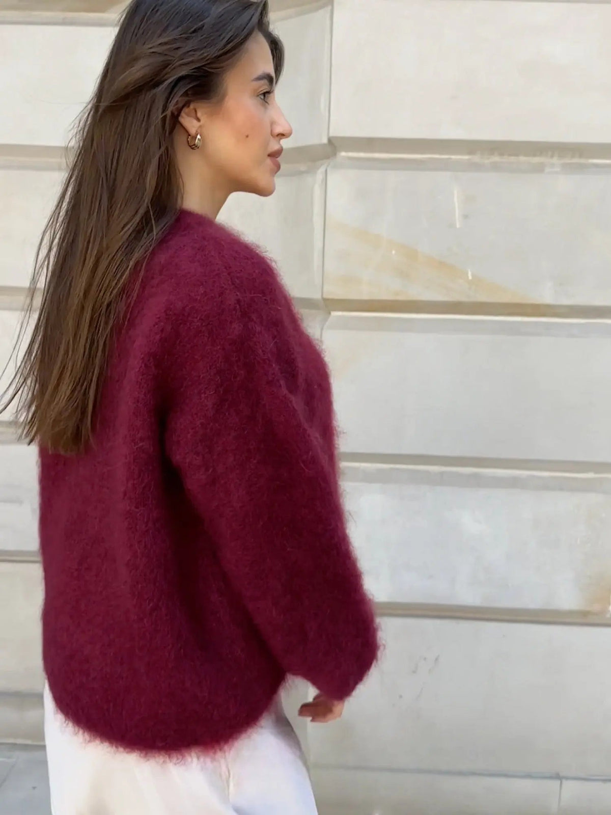 Women's Mohair Sweater - Soft Fluffy Knit & Wool Sweater