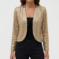 Women's Open-Front Beaded Blend Knit Jacket