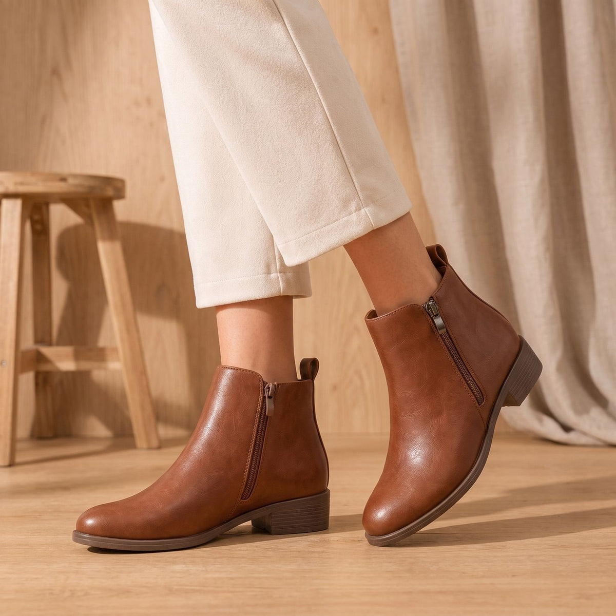 Women's Orthopedic Side-Zip Low-Heel Ankle Boots