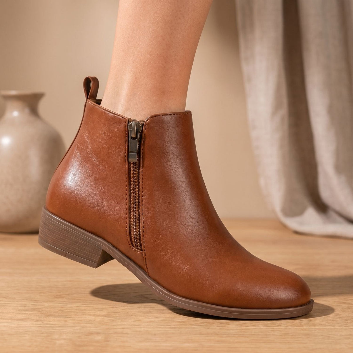 Women's Orthopedic Side-Zip Low-Heel Ankle Boots
