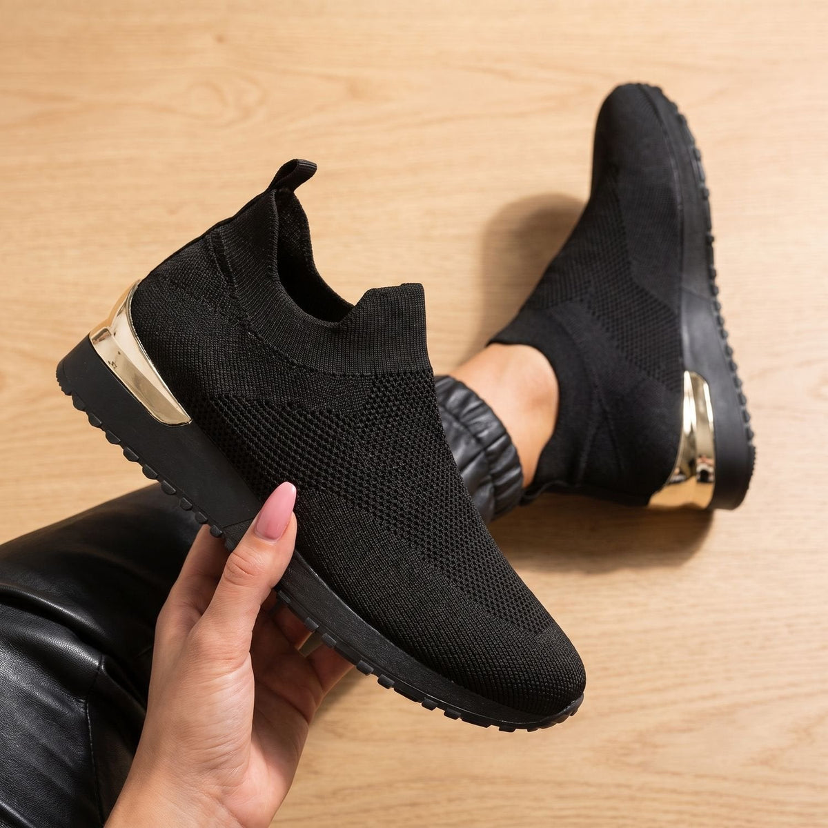 Women's Orthopedic Slip-On Knit Sneakers with Arch Support