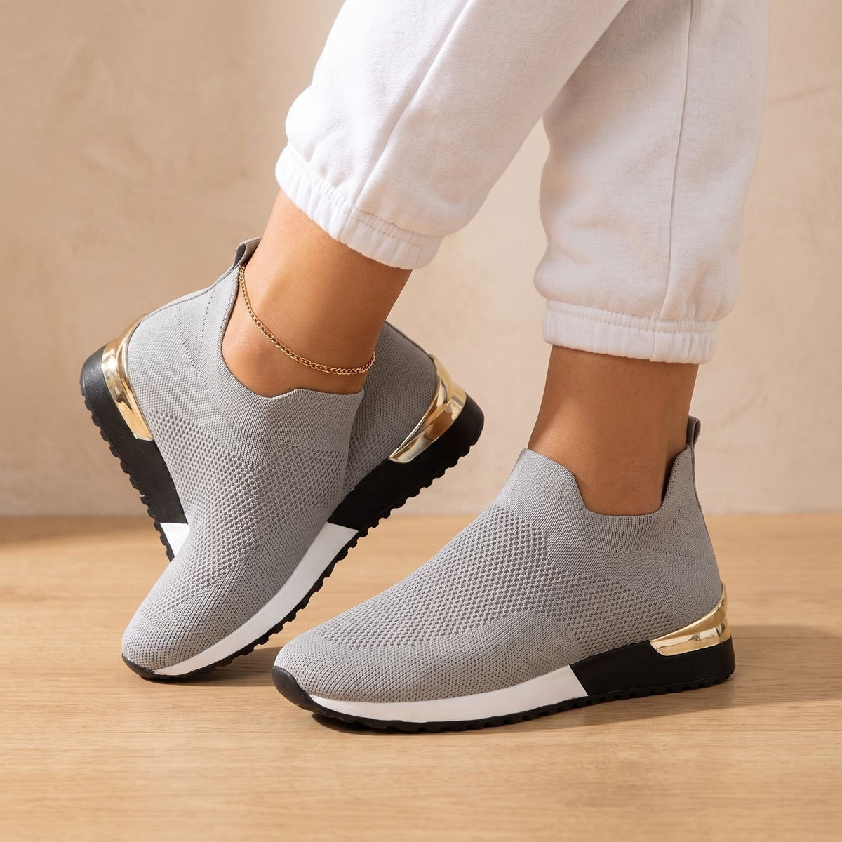 Women's Orthopedic Slip-On Knit Sneakers with Arch Support