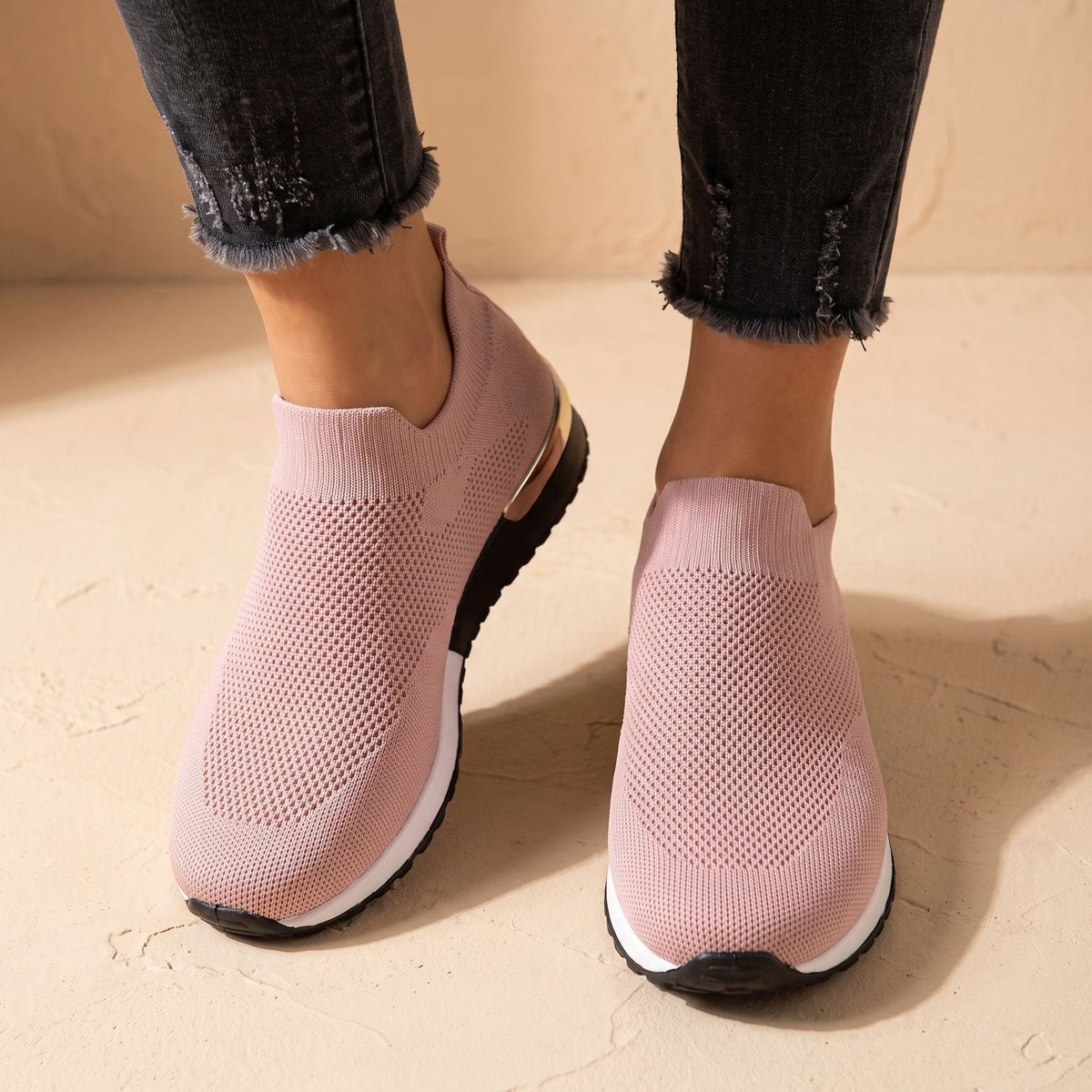 Women's Orthopedic Slip-On Knit Sneakers with Arch Support