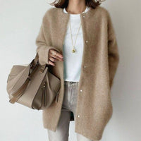 Women's Oversized Button-Front Fuzzy Knit Winter Cardigan