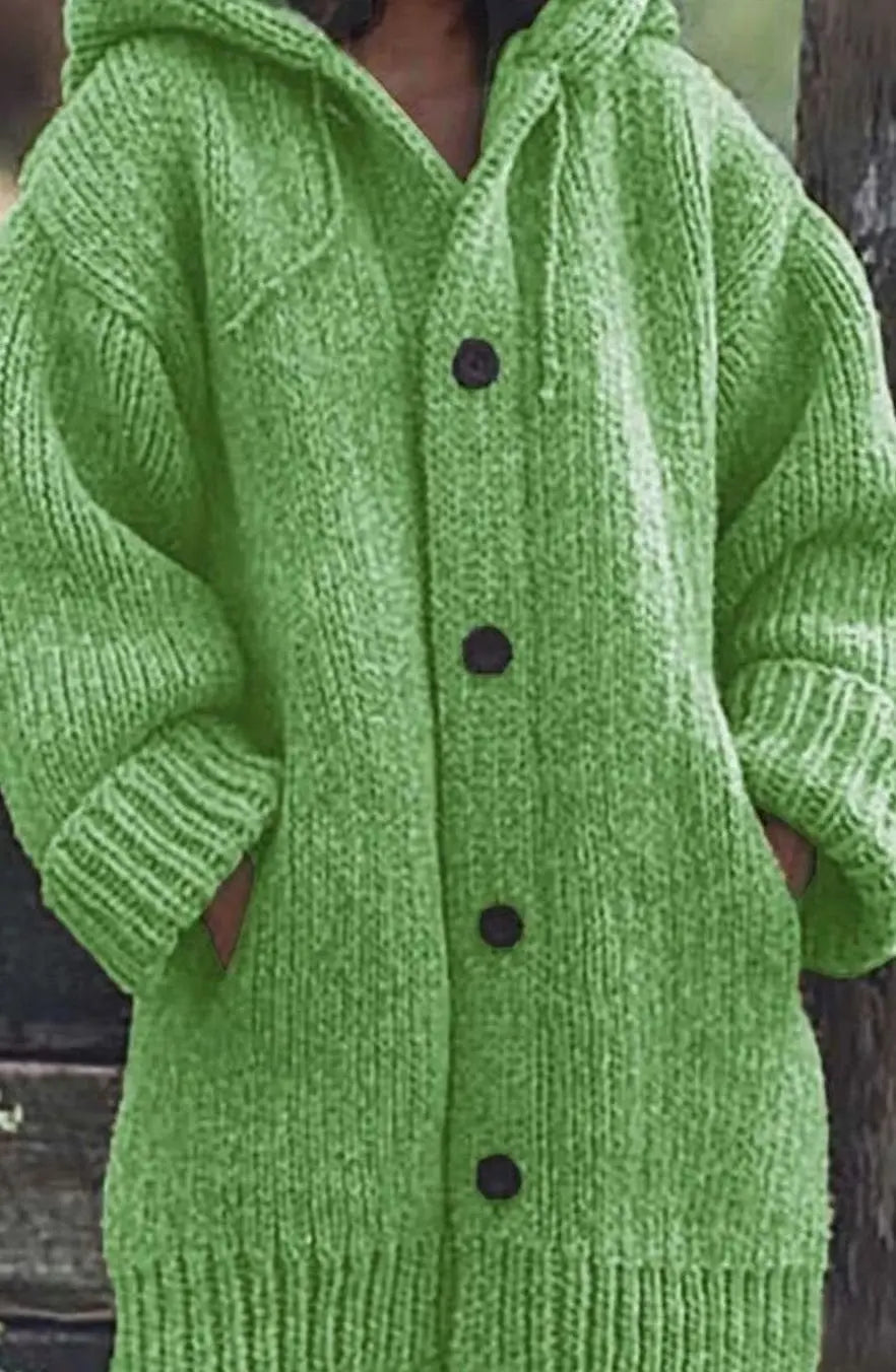 Women's Oversized Chunky Knit Hooded Cardigan