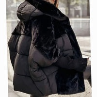 Women's Oversized Faux Fur Hooded Winter Puffer Jacket