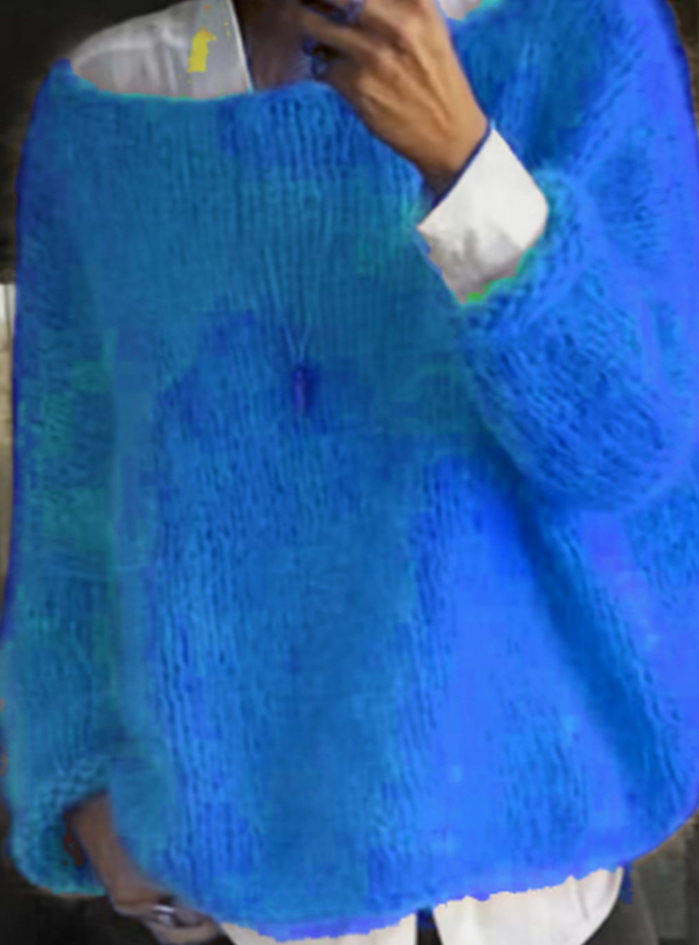 Women's Oversized Fuzzy Knit Long Sleeve Pullover Sweater