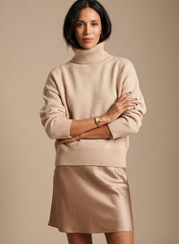 Women's Oversized Knit Turtleneck Pullover Sweater