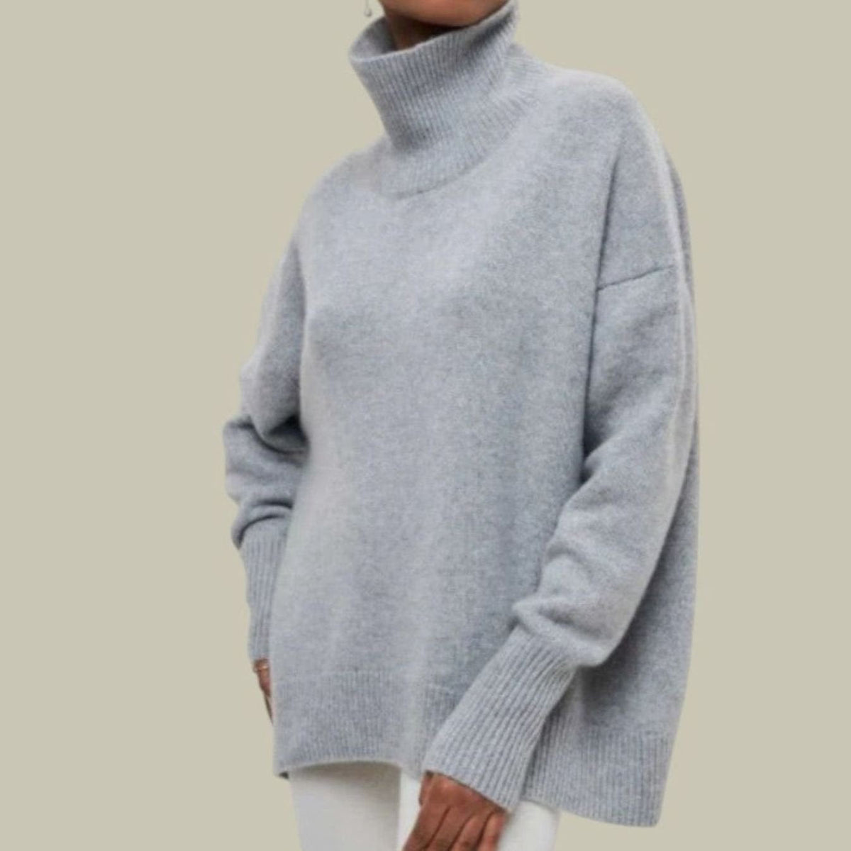 Women's Oversized Loose-Fit Cozy Knit Turtleneck Sweater