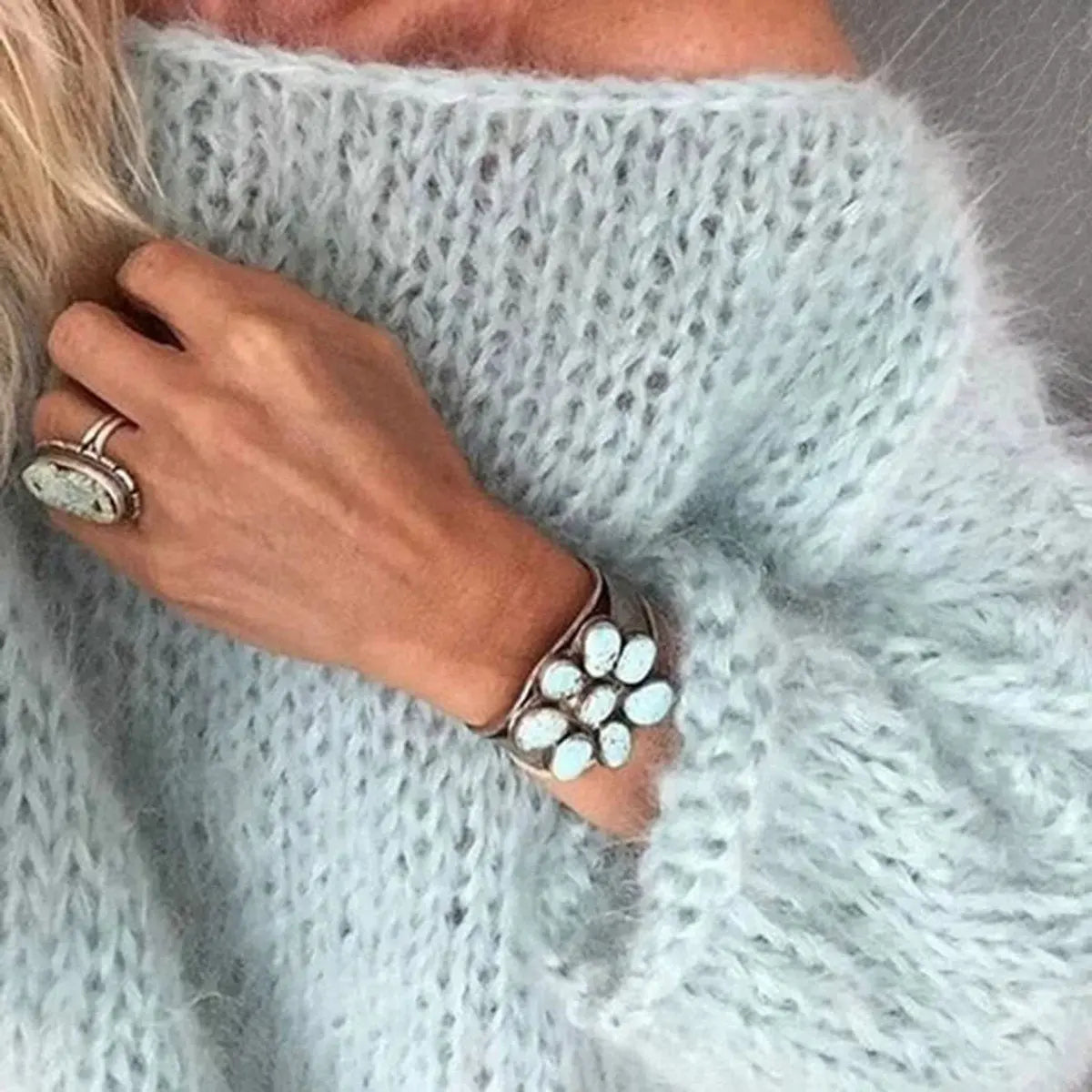 Women's Oversized Mohair-Blend Knit Sweater