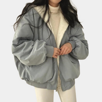 Wearclo | Oversized Sherpa Lined Winter Bomber Jacket