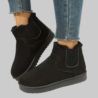 Women's Plush-Lined Slip-On Platform Winter Snow Boots