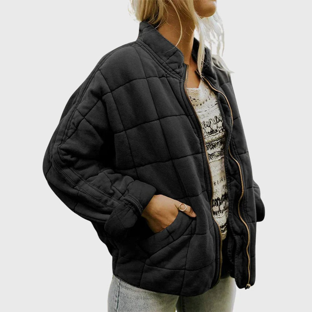 Women's Quilted Zip-Up Stand-Collar Puffer Coat