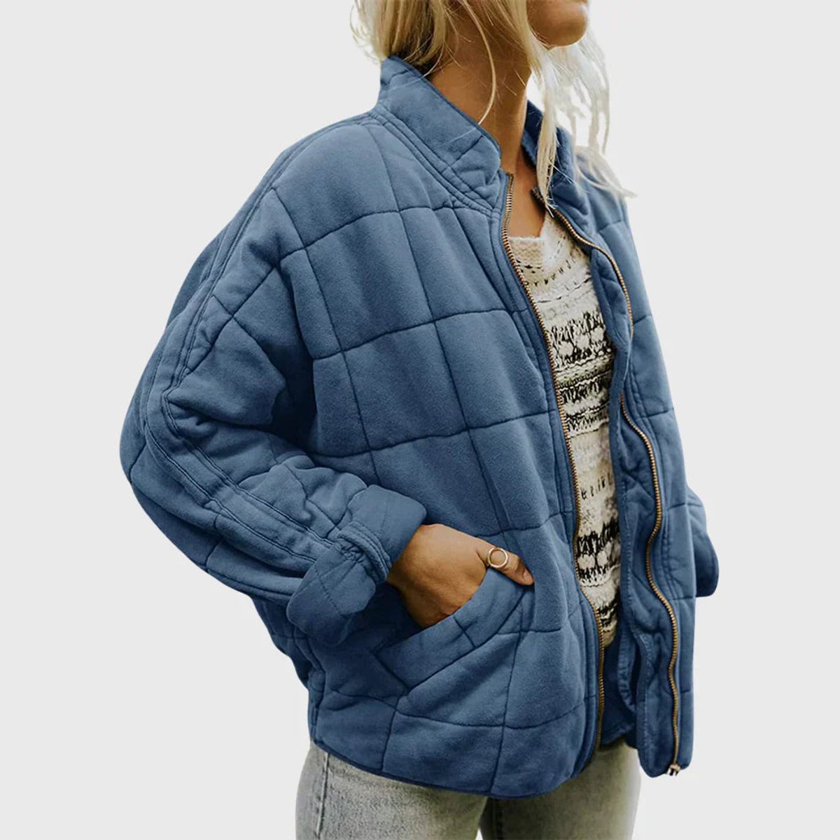 Women's Quilted Zip-Up Stand-Collar Puffer Coat