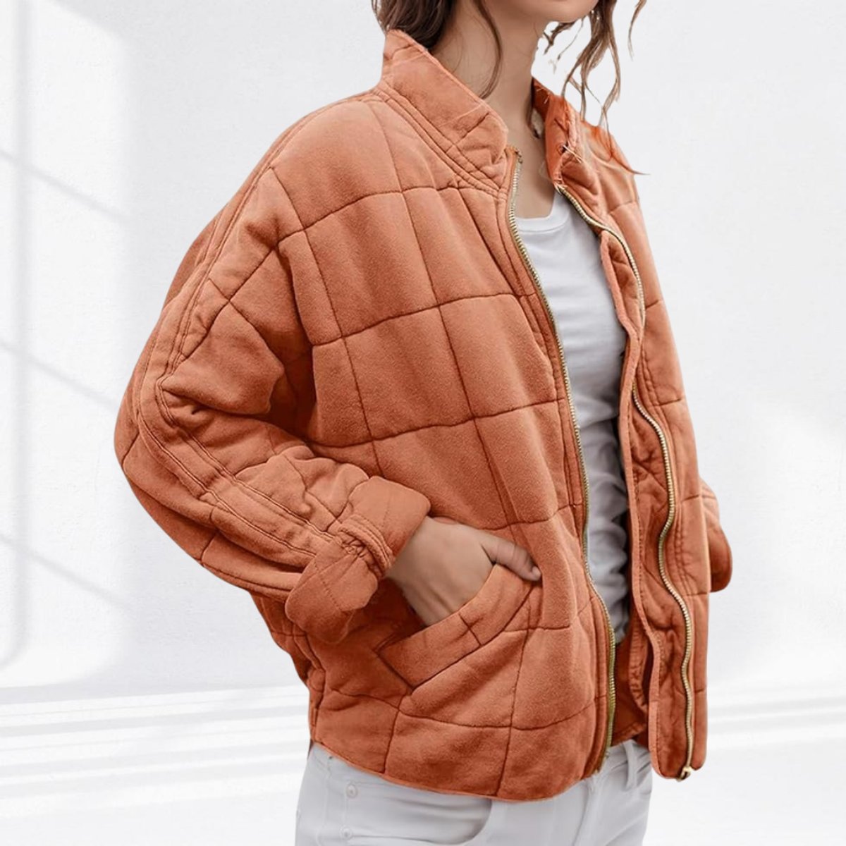 Women's Quilted Zip-Up Stand-Collar Puffer Coat