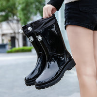Women's Rain Boots with Adjustable Drawstring System