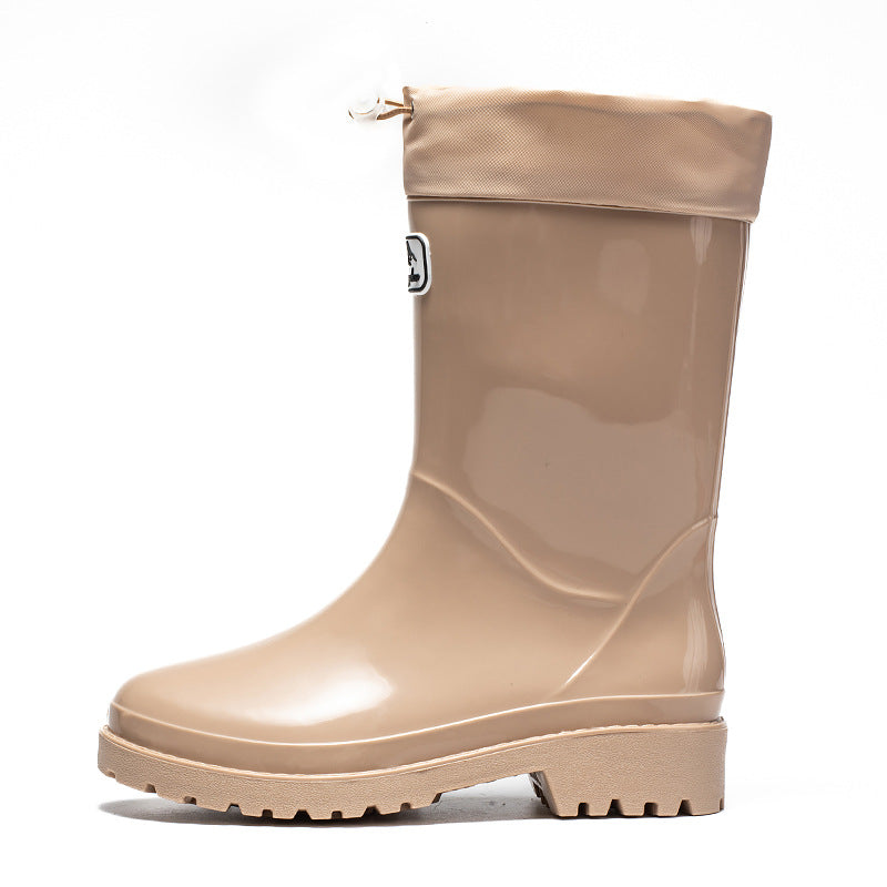 Women's Rain Boots with Adjustable Drawstring System