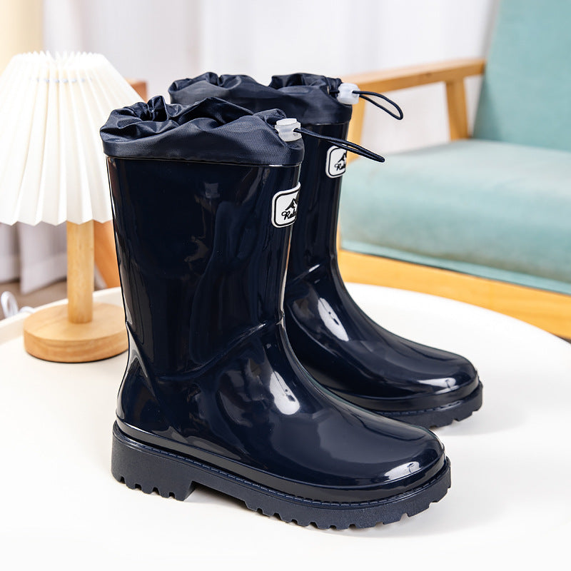 Women's Rain Boots with Adjustable Drawstring System