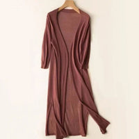 Women's Relaxed Open-Front Lightweight Knit Long Cardigan