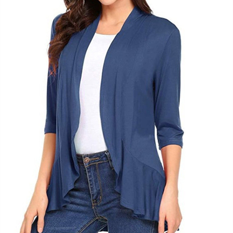 Women's Stylish Asymmetrical Cardigan with Flattering Details