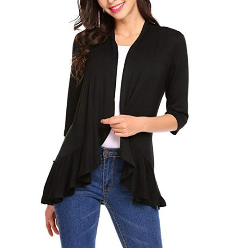 Women's Stylish Asymmetrical Cardigan with Flattering Details