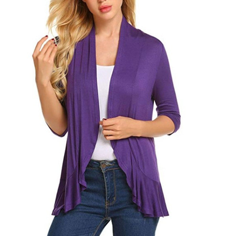 Women's Stylish Asymmetrical Cardigan with Flattering Details