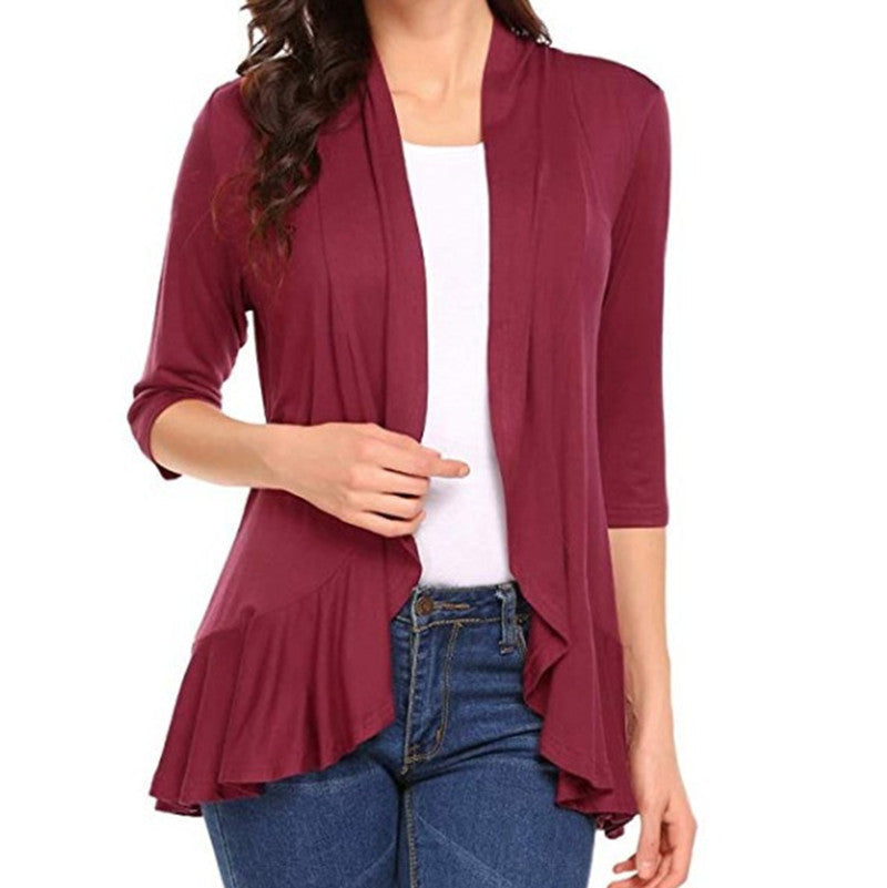 Women's Stylish Asymmetrical Cardigan with Flattering Details