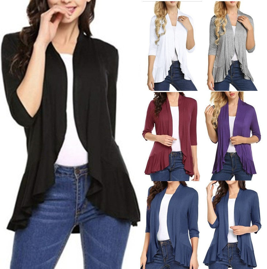 Women's Stylish Asymmetrical Cardigan with Flattering Details