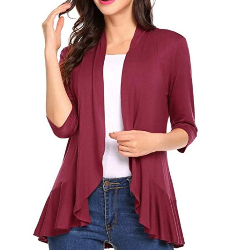 Women's Stylish Asymmetrical Cardigan with Flattering Details