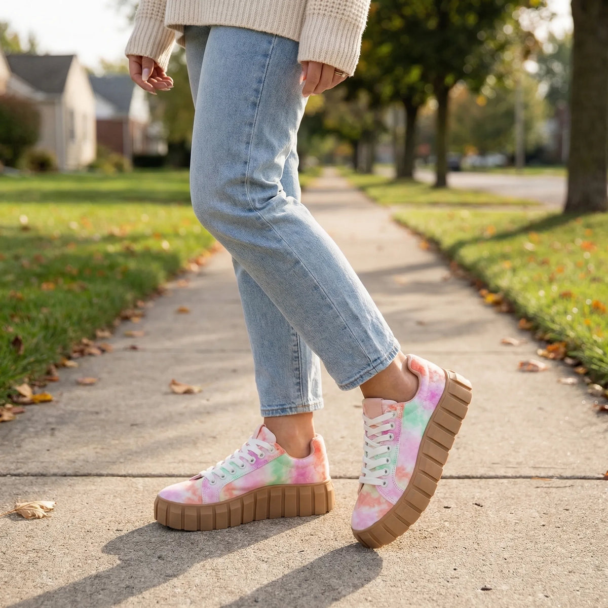 Women's Tie-Dye Chunky Platform Trainers