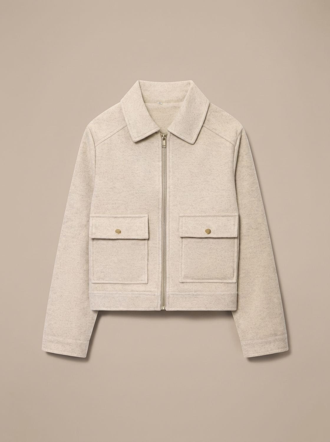 Women's Vintage Stand-Collar Wool-Blend Short Coat