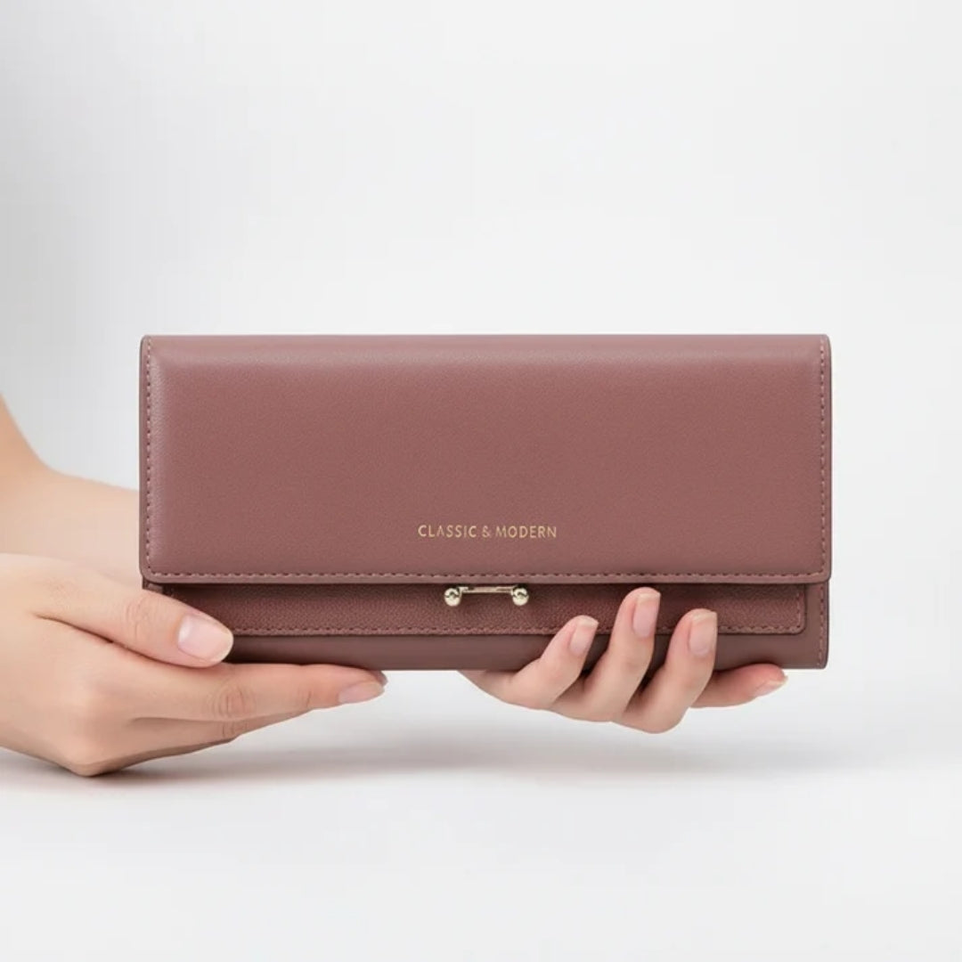 Women's Wallet - Spacious Design with Phone Pocket and Elegant Details