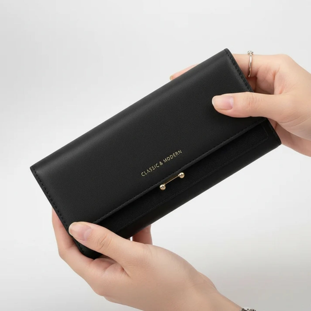 Women's Wallet - Spacious Design with Phone Pocket and Elegant Details