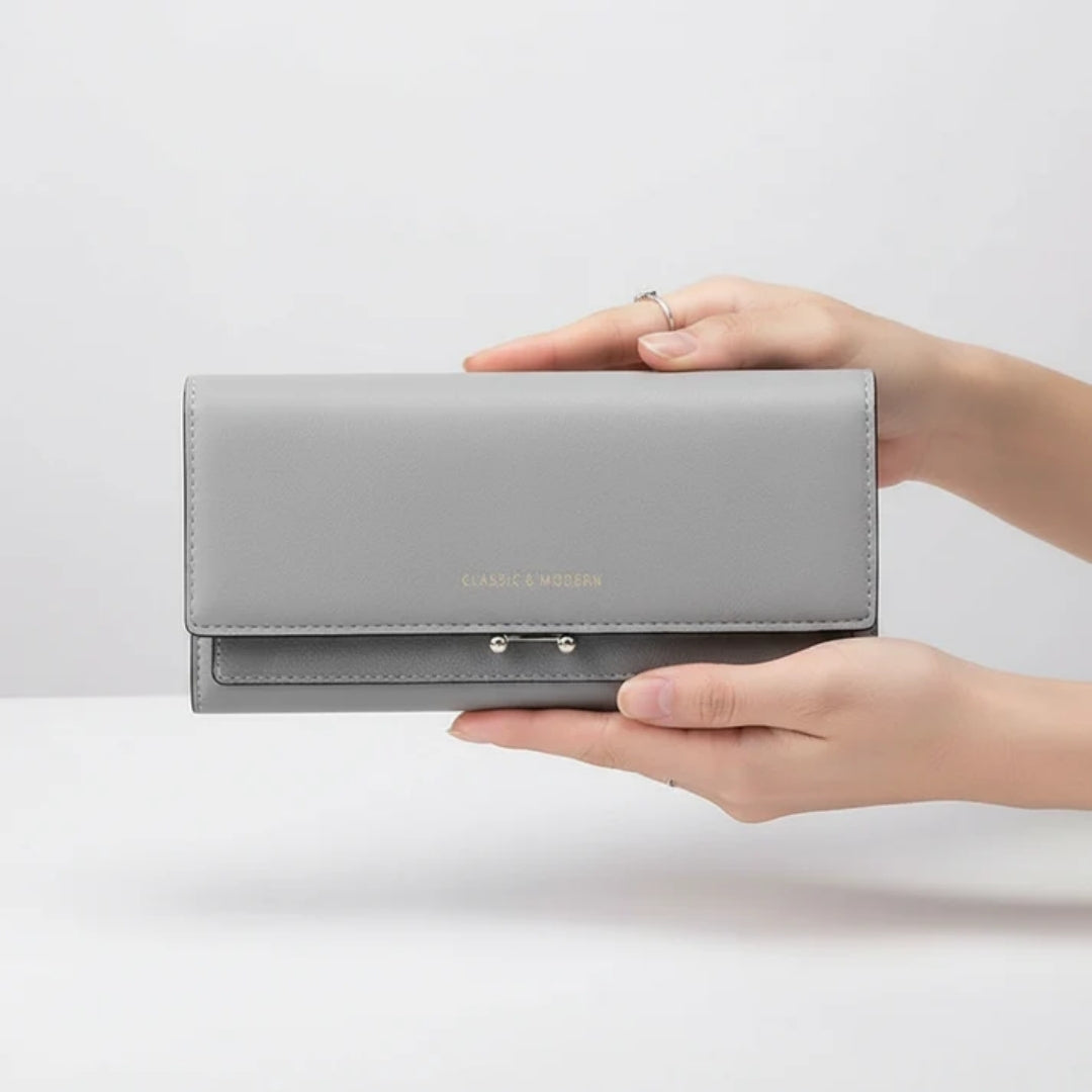 Women's Wallet - Spacious Design with Phone Pocket and Elegant Details