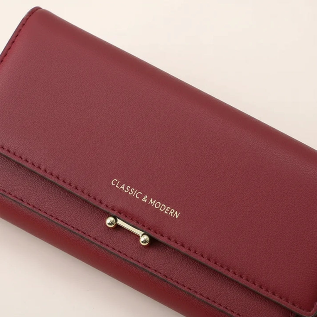 Women's Wallet - Spacious Design with Phone Pocket and Elegant Details