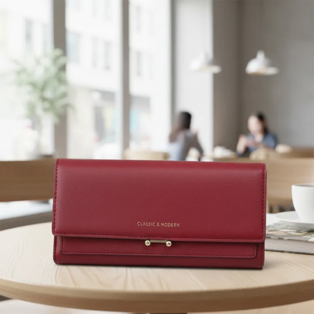 Women's Wallet - Spacious Design with Phone Pocket and Elegant Details