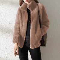 Women's Warm and Casual Zip-Up Teddy Coat Jacket