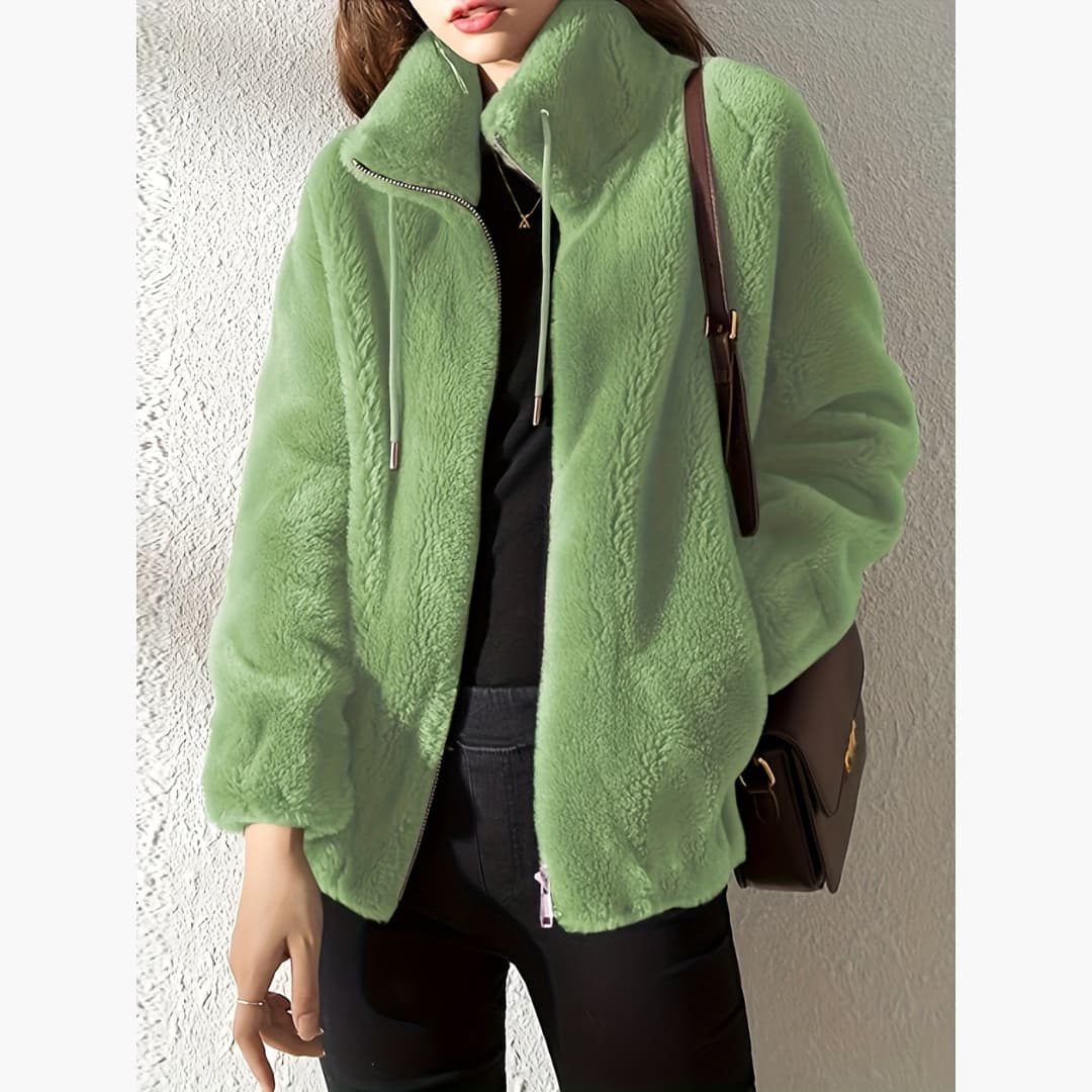 Women's Warm and Casual Zip-Up Teddy Coat Jacket