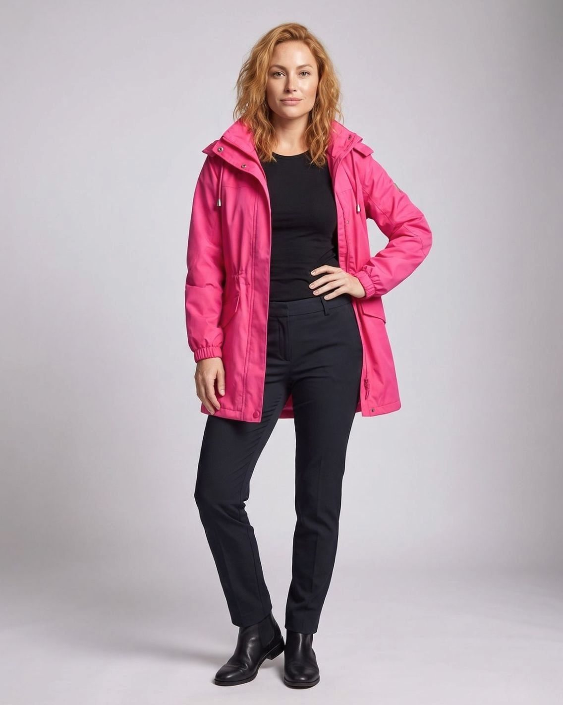 Women's Water-Resistant Hooded Drawstring Parka