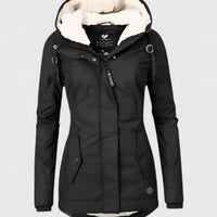 Women's Waterproof Fleece-Lined Hooded Winter Coat