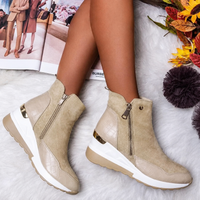 Women's Waterproof Side-Zip Wedge Boots