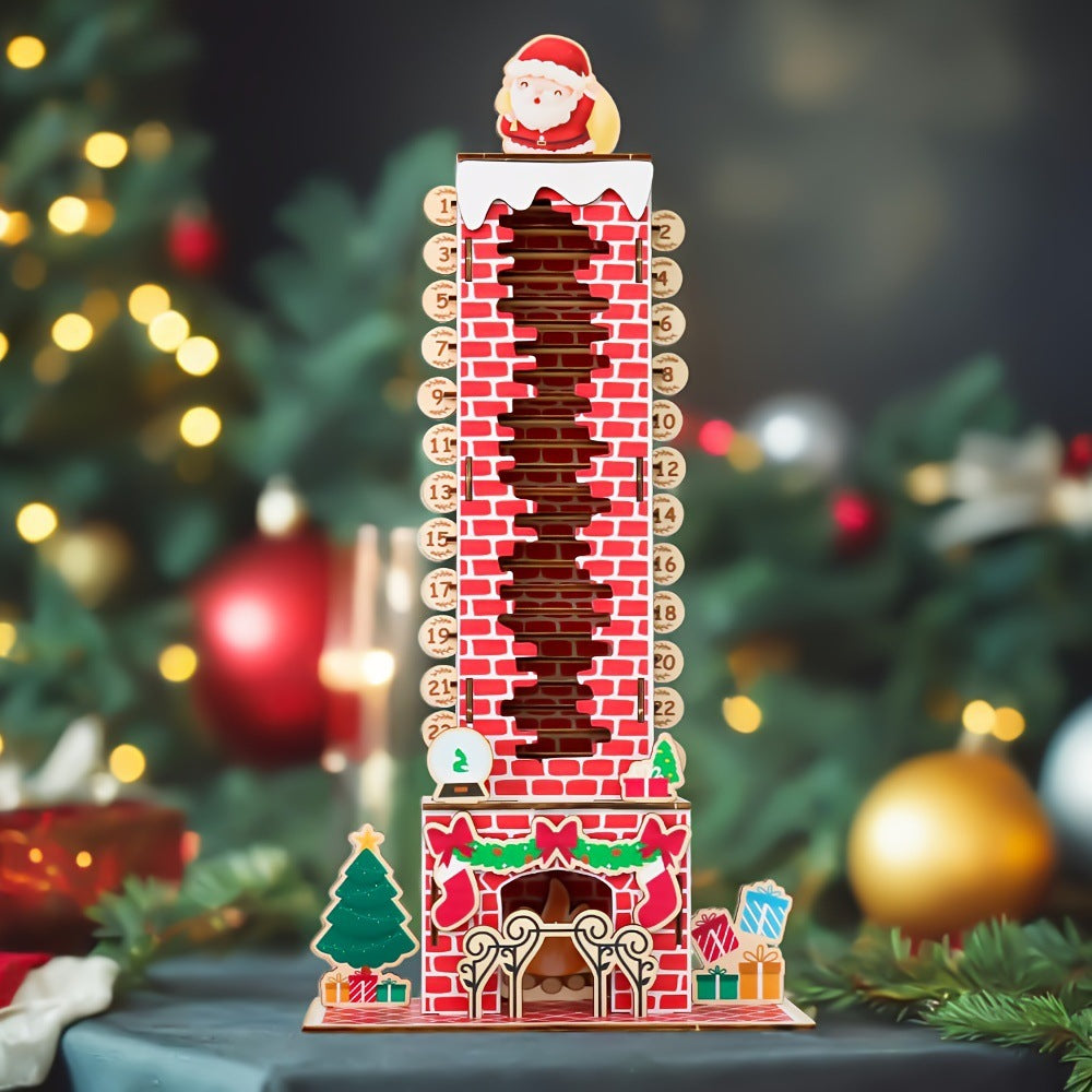 Wooden Santa Claus Countdown Detachable Display Stand
