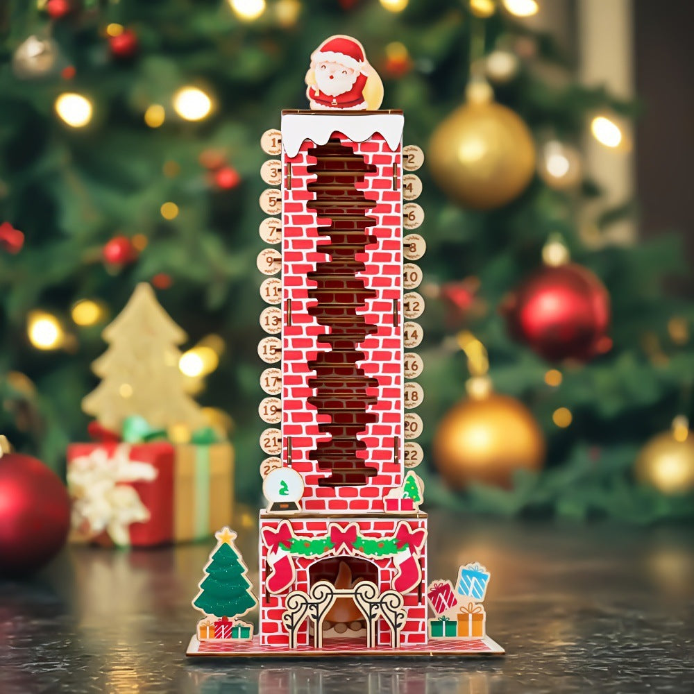 Wooden Santa Claus Countdown Detachable Display Stand