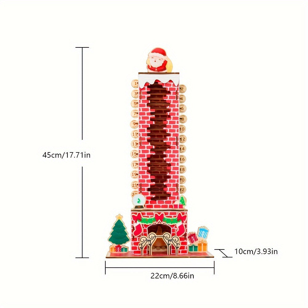 Wooden Santa Claus Countdown Detachable Display Stand