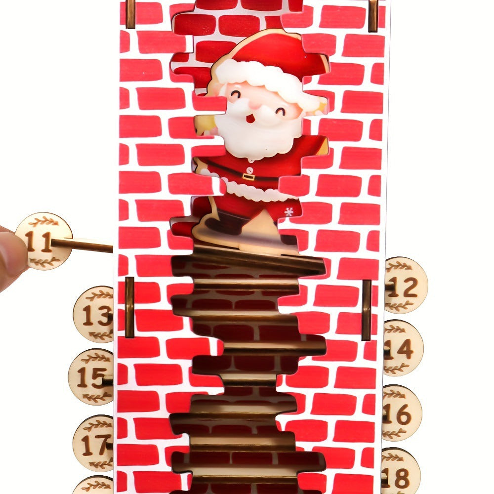 Wooden Santa Claus Countdown Detachable Display Stand