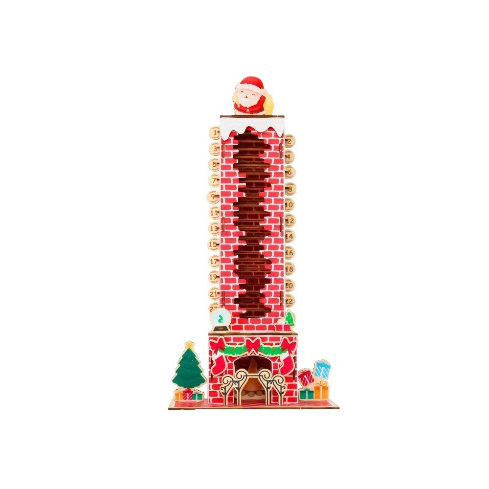 Wooden Santa Claus Countdown Detachable Display Stand
