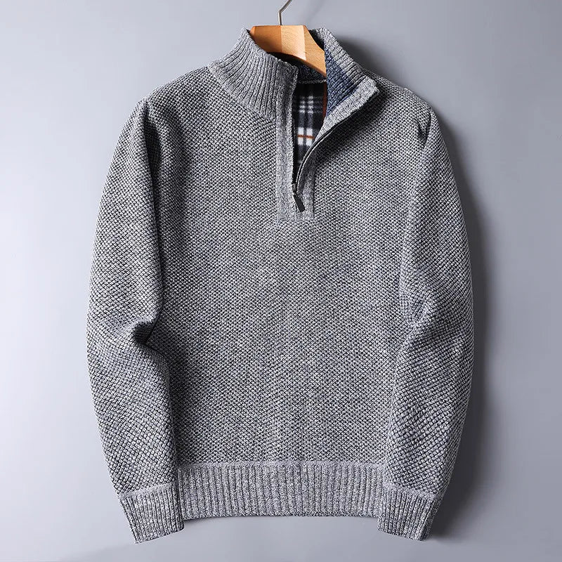 Wool-Blend Quarter-Zip Sweater