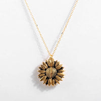 Openable Sunflower Pendant Necklace